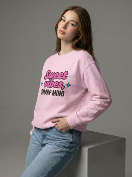 Sweet Vibes, Sharp Mind Crewneck Sweatshirt